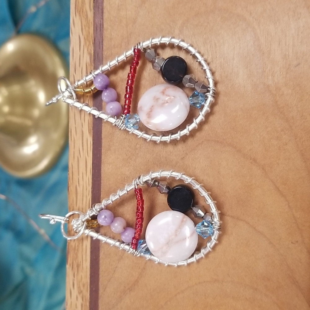 Beaded Wire Earrings SOLD